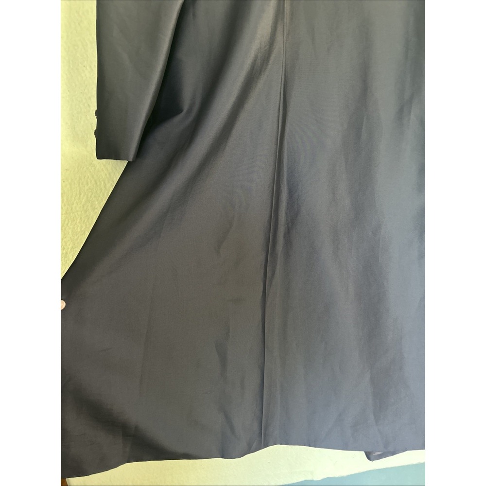 Vintage Lily & Taylor Light Wt 8 Trench Coat Iridescent Blue Classy Lined Jacket - Picture 11 of 16